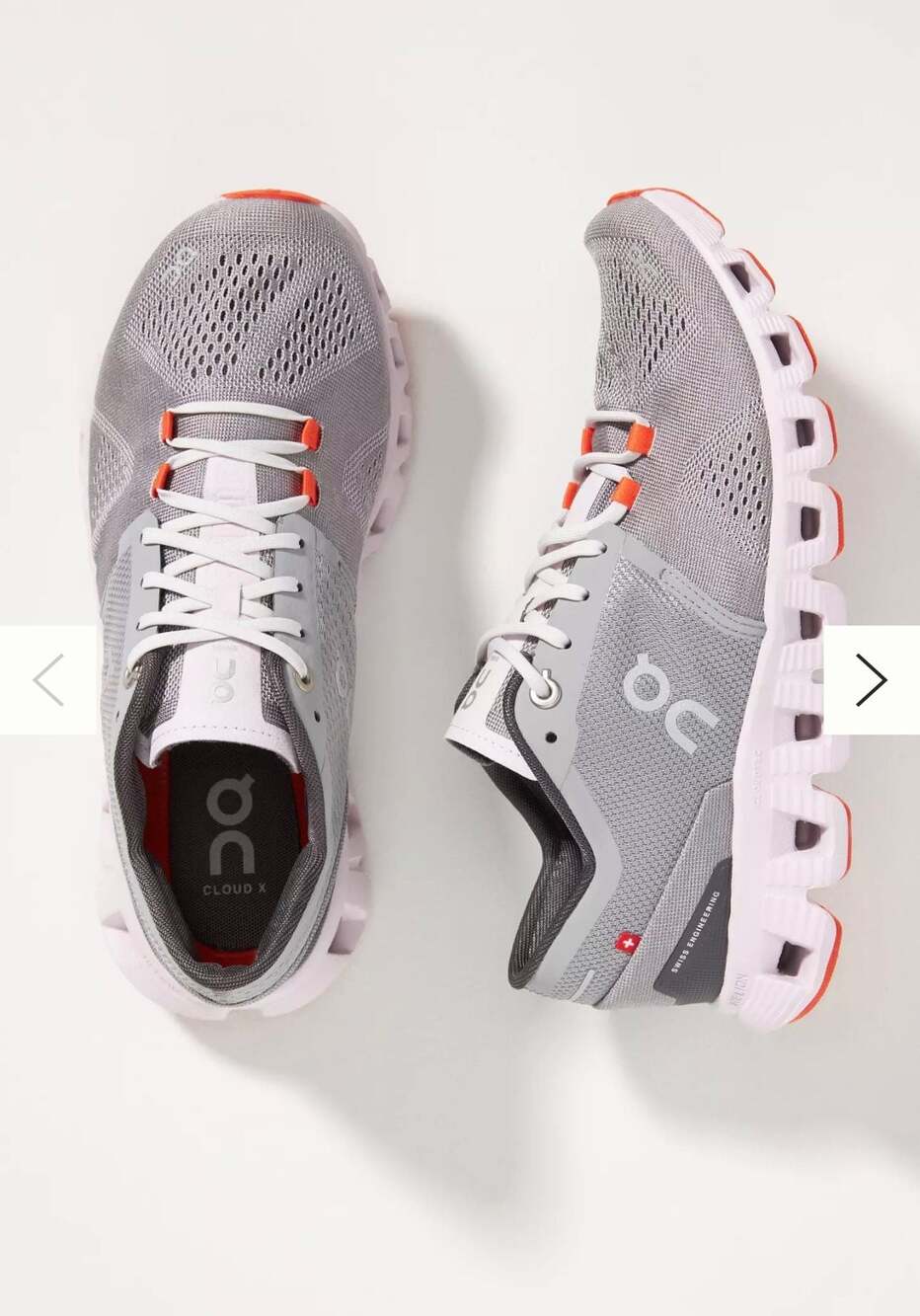 On Running Cloud X Women's Alloy/Lily Grey Athletic Running Shoes 9.5